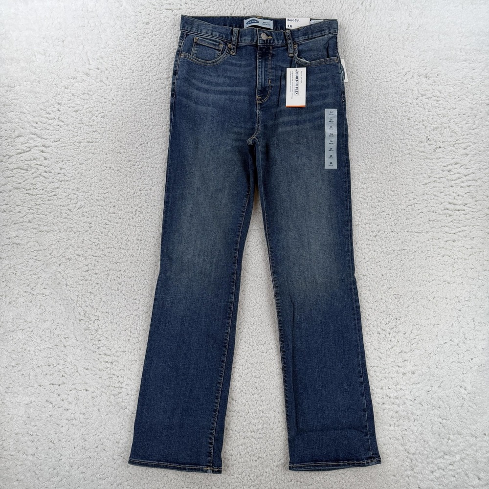 Old Navy Kids 16 Blue Boot-Cut Built-In Flex Adjustable Waist Denim Jeans - Picture 1 of 10